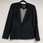 Scotch & Soda Maison Scotch Black Single Button Closure Classic Blazer Womens S Collarless Photo 0