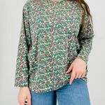 vintage victorian floral feminine crewneck longsleeve top cotton blend size M Green Size M Photo 1