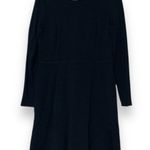 Loft  size 6P black dress with white ruffle collar stretchy flowy ruffle skirt Photo 11