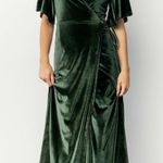 Baltic Born  Meghan Deep Green Velvet Wrap Maxi Dress Photo 0