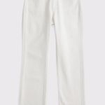 Abercrombie & Fitch Abercrombie Cream Ankle Straight Ultra High-Rise Jeans Photo 0
