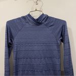 Lululemon  Athletica Rest Less Hoodie Top Size 4 Gatsby Blue/White Long Sleeve Photo 7