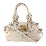 Chloé CHLOE Paddington Ivory Cream Satchel Crossbody Bag w Lock Key Removable Strap Photo 0