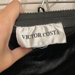 Vintage Victor Costa Velvet Feather Trim Skirt Black Size XL Photo 4