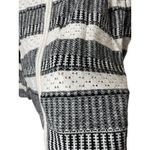 Talbots Cardigan Sweater Womens Small Black White Striped Zip Up Knit Photo 3