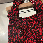 Monaco Ankle Length Sequin Side Slit Dress Small Red Photo 6