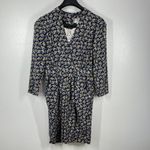 Karin Stevens Floral Dress Rayon Lace Trim Pockets Petite 14 Career Party Boho Photo 2