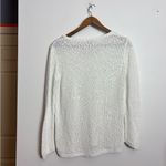 Talbots White Bubble Knit 100% Cotton Popcorn Textured V-neck Sweater Photo 8