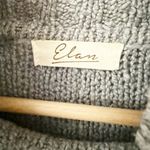 Elan  | Mock Neck Oversized Sweater Poncho Knit Gray Turtleneck Cotton Blend | OS Photo 2