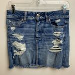 American Eagle  Outfitters Distressed Denim Hi-Rise Mini Skirt Photo 2