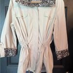 JM Collection  Beige Jacket with Leopard Accents Photo 0