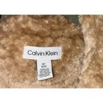 Calvin Klein Velour Fleece Jacket Men’s Medium Tan Textured Full Zip Photo 1