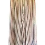 ONIA Women's Red, White, and Metallic Wide Leg Side Slit Pants, Size Medium Photo 2