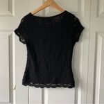 Emma James Black Lace Short Sleeve Top Photo 2