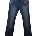 Clash bootcut flower stitched blue jeans size 5 Blue Photo 0