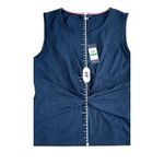 Tommy Hilfiger  Blue Ribbed‎ Twist Sleeveless Top Blouse LARGE Casual Preppy Photo 10