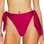 Andrea Iyamah Andrea lyamah Rai High Waisted Bikini Bottoms in Ruby Pink Size Medium Photo 0