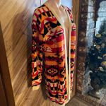 Savanna Jane Aztec Southwestern Long Cardigan Open Front Duster Small Multiple Photo 2