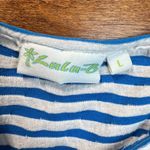 Lulu B Top Womens‎ Large Blue White Stripe Textured Stretch Knit 3/4 Sleeve Hole Photo 8