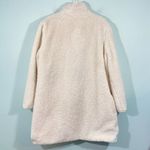 Loft  Women's Cream Button Up Sherpa Funnel Neck Jacket Size XL Photo 8