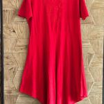 NWT Manta Del Lago Womens Midi Dress Red Sz Medium Pointed Hem Cottagecore Photo 0
