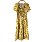 Anthropologie  Somerset Jumpsuit Yellow Chartreuse Floral Cotton XS Photo 2