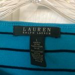 Ralph Lauren LRL Long Sleeve Crewneck pullover Striped Cotton Tee Teal L Photo 8