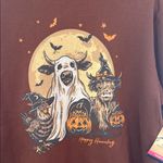 Women Brown Halloween Sweater Size L Photo 4