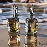 Handcrafted earrings with sparkly Austrian crystal Silver Photo 0