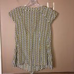 Anthropologie Odille Heart Print Tie Neck Silk Top Yellow White 6 Photo 1