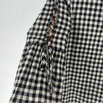 Madewell  Lightweight Cotton Gingham Checked Lace Up Bell‎ Sleeve Top Photo 7