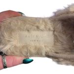 Kate Spade New Dove Fur Slippers Size 6 Ivory Slipon Slides Flats Velvet Photo 3