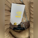 Love Tree  Camel High Neck Full Zip Faux Fur Sweater. Photo 7