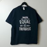 Urban Outfitters Firefighters All Men Are Created Equal T Shirt Gray XL Extra Large Graphic Tee Photo 7