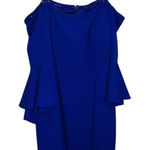 R&M Richards Plus 20W Blue Off the Shoulder Knee Length Dress Optional Straps Photo 0