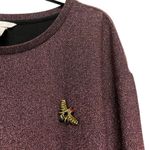 H&M Women’s Sz XL Shimmering Black Pink Crewneck Sweater Photo 3