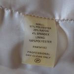 Calvin Klein Sheath Dress Beige Tan Stretch Jewel Neck Sleeveless Ruffle 6 Photo 7