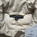 Thrive Societe Cream Quilted Vest XS Full zip Casual with Pockets Tan Winter Photo 7