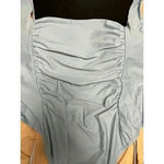 J.Crew  Womens Swimsuit 24 Ruched Squareneck One Piece Blue Mist BF179 NWT Photo 3