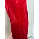 Vintage 90s Sz 4 Red Velvet Rhinestone Empire Waist Cap Sleeve Maxi Dress Gown Photo 11
