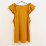 Nation Ltd  Aven Ruffle Flutter Sleeve Linen Top Bright Yellow Orange Size Medium Photo 7