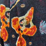 Vintage BIG HED DESIGNS Black/Multicolor FUNKY LADY Print Rayon Dress Size XS Black Photo 3