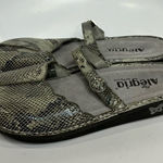 Alegria  snake skin print mary Jane mules gray cream‎ size 39 Photo 0