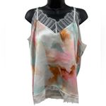 Frye  Womens Eli Lace Trim Racerback Tank Top Pastel Colors Size L Photo 4