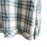 Boston Traders  Women’s Plaid Shacket Button Front Size Medium Blue White Pockets Photo 4