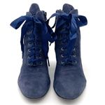 Sam Edelman Boot Tate Dark Blue Suede Block Heel Lace Up Granny Boot Size 5.5 Photo 9