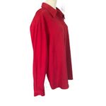 Denim & Co . women's large red long sleeve collared button down shacket Photo 2