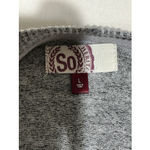 SO Woman’s  Gray Large Pullover Long Sleeve Sweater With Tie Detail Photo 2