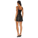 We Wore What  Faux Lace Up Corset Mini Dress in Black 2 Womens Vegan Leather Skater Photo 1