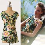 Deletta  Alstroemeria Floral Blouse Top‎ Anthropologie Size XS Business Resort Photo 1